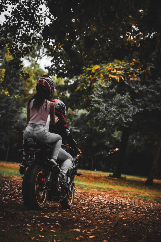 couple riding a motorcycle