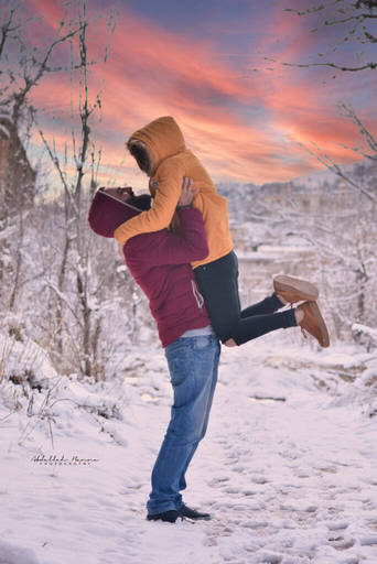 snow couple photography ideas