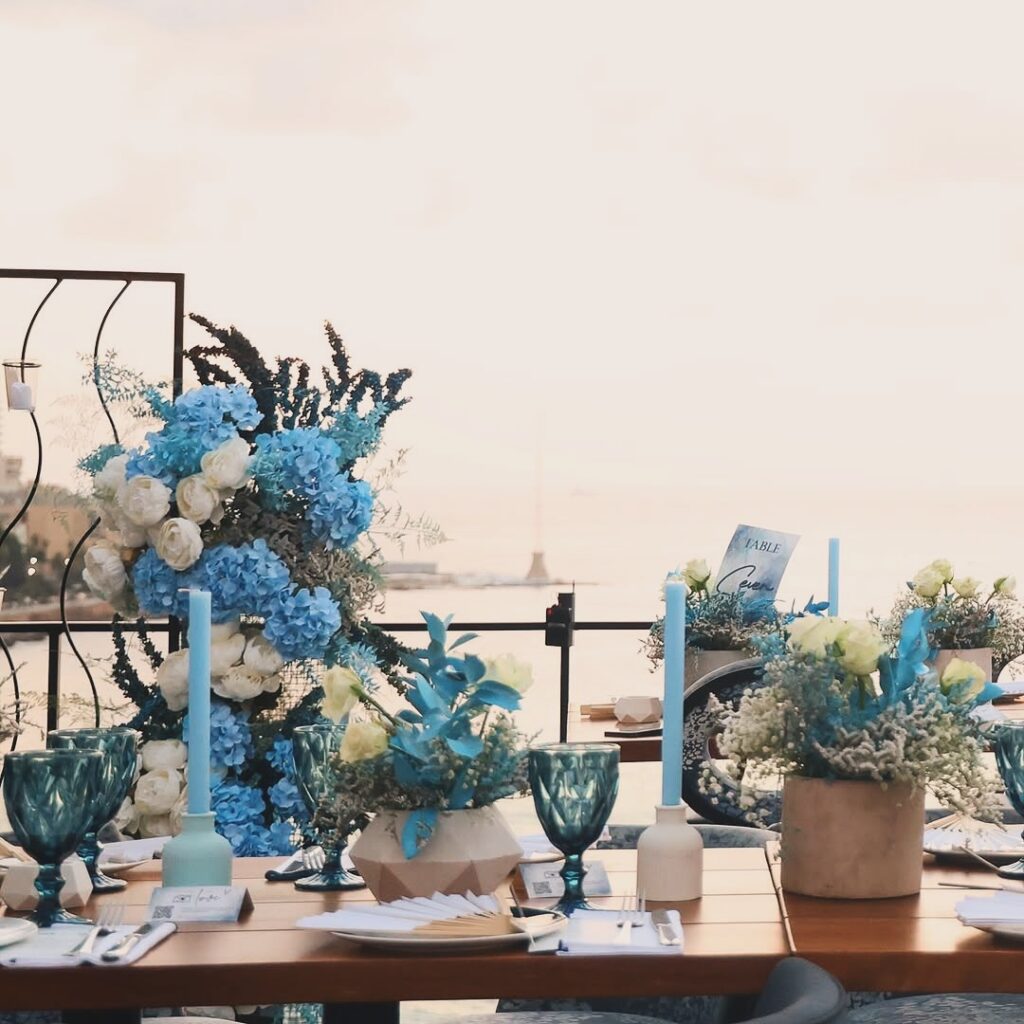 "Romantic wedding floral setup by Floria by Nour in Beirut