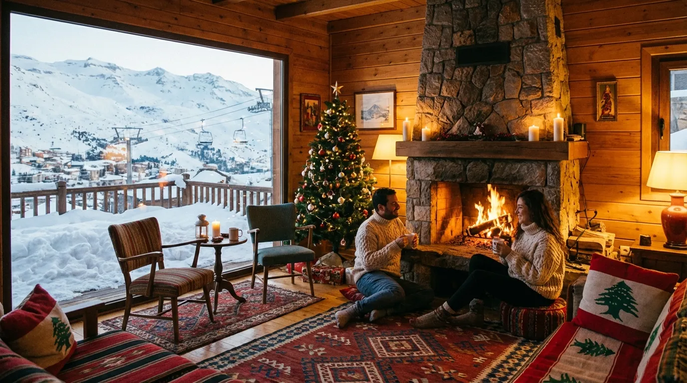 شاليه خشبي دافئ في فاريا مع مدفأة وإطلالة على الثلوج
