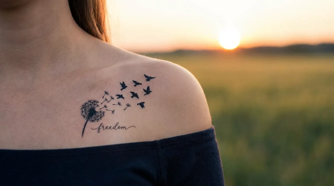 وشم طيور محلقة ترمز للحرية