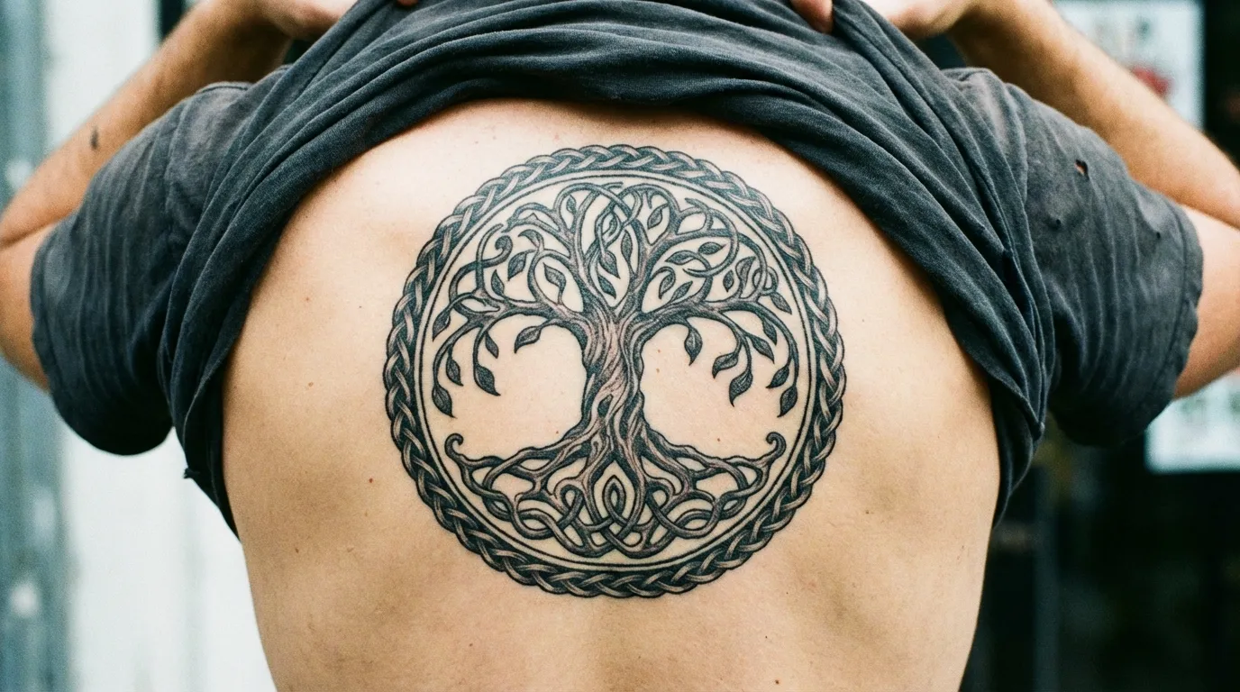 وشم شجرة الحياة بجذور عميقة