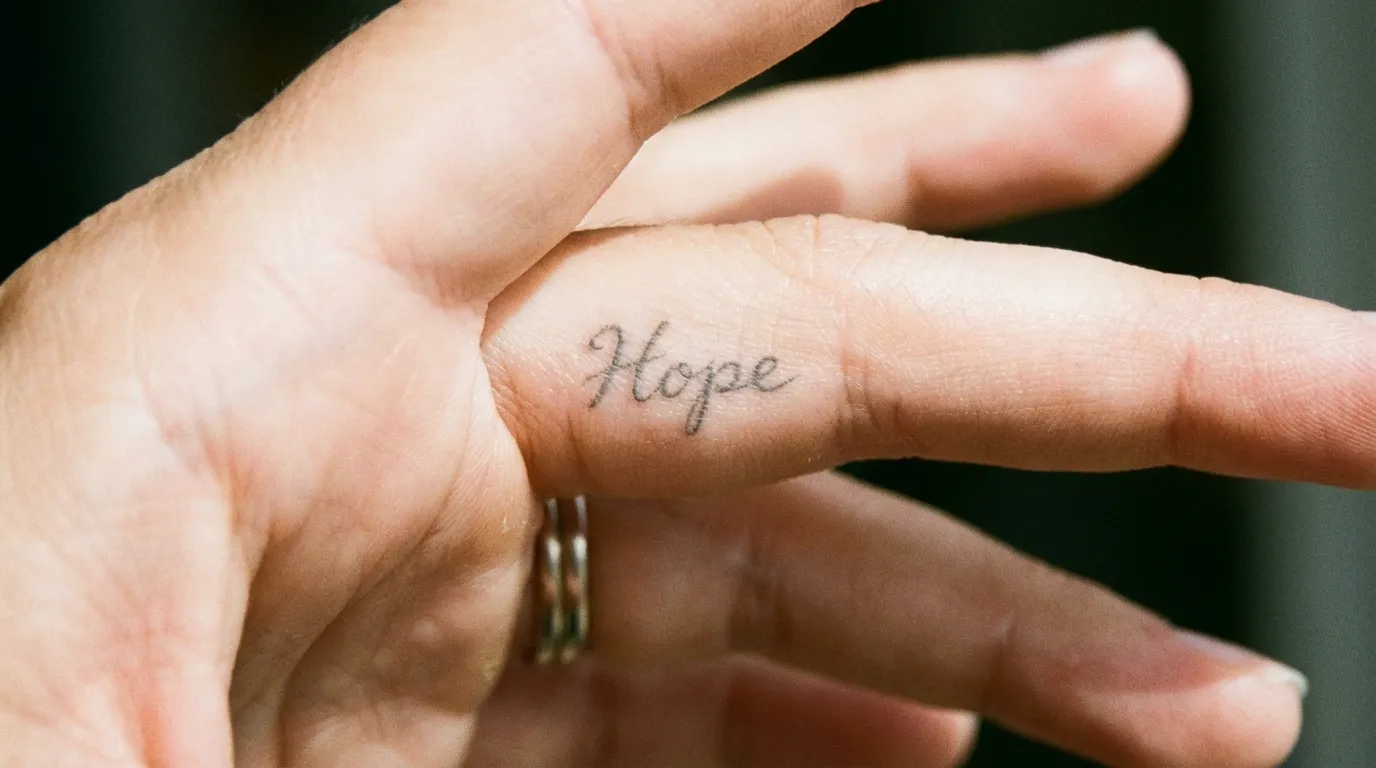 وشم كلمة أمل صغير وبسيط