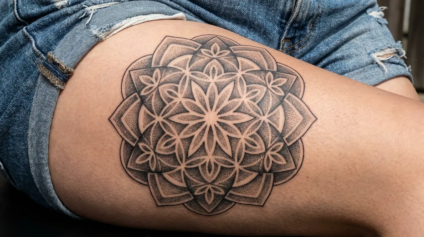 وشم ماندالا هندسي معقد