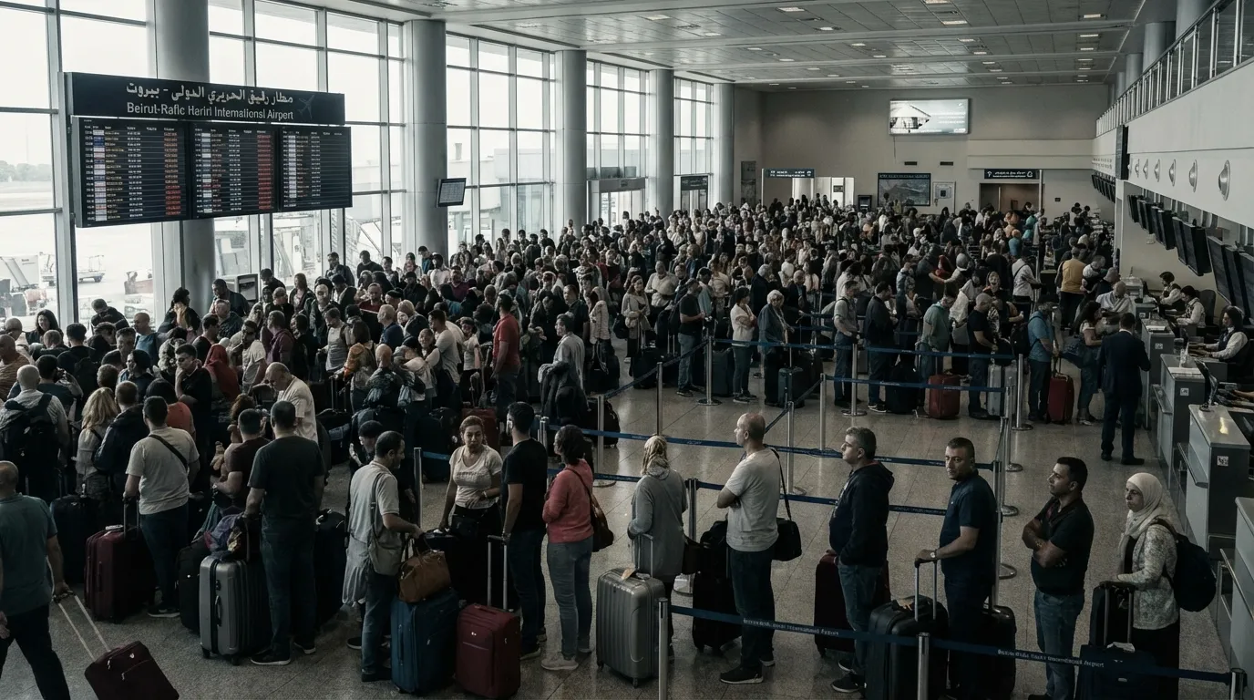 ازدحام قاعات المغادرة في مطار بيروت يعكس موجة الهجرة الكبرى