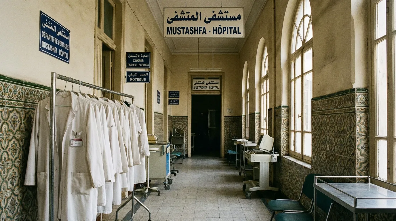 ممر مستشفى فارغ في لبنان يرمز إلى هجرة الأطباء والكفاءات الطبية