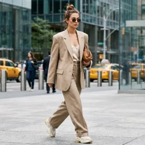 تصميم بليزر واسع بأكتاف عريضة موضة 2026 لإطلالة عصرية