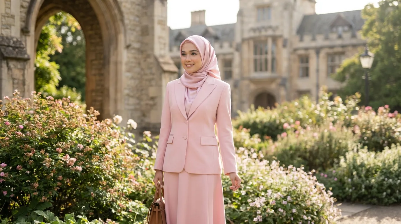 بدلة تنورة محتشمة للمحجبات بألوان الباستيل لحفلات التخرج