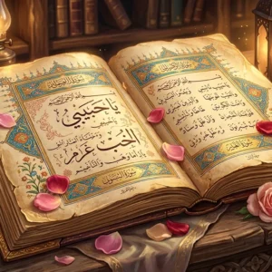 مخطوطة عربية قديمة للقصائد الرومانسية