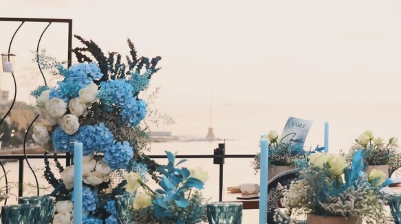 "Romantic wedding floral setup by Floria by Nour in Beirut