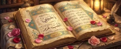 مخطوطة عربية قديمة للقصائد الرومانسية
