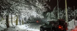 jeep photography at night in snow in sawfar mount lebanon